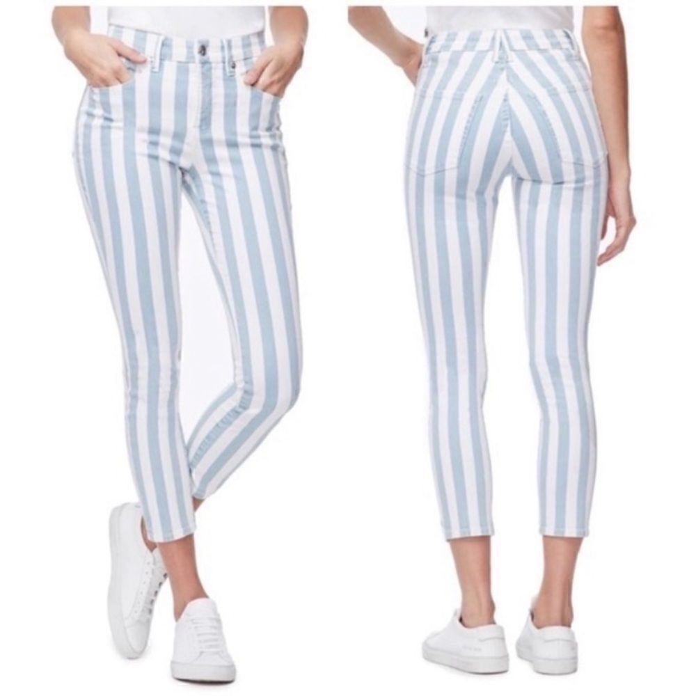 Good American Good Legs Cropped Stripe Jeans Plus Size 24